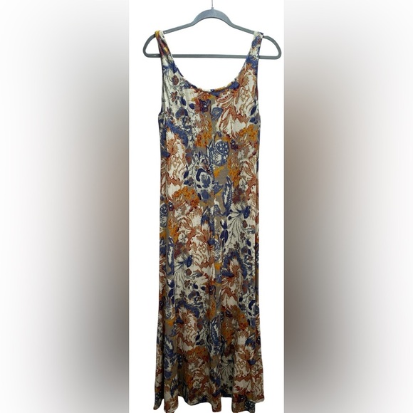 Peruvian Connection Floral Sleeveless Maxi Dress, Size Large. - Picture 1 of 8